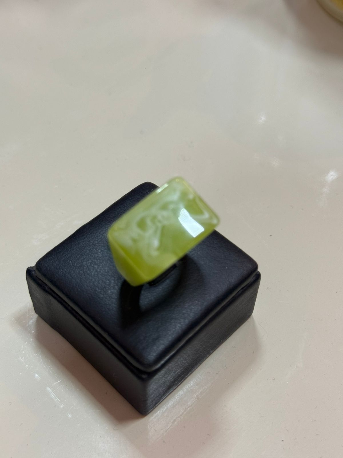 Anel Resina Verde Marmorizado