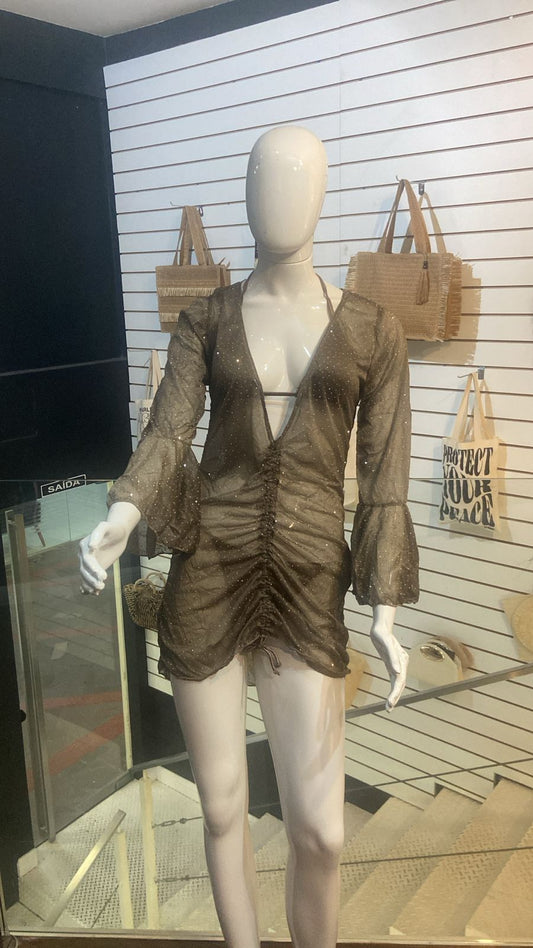 Conjunto Biquini+Saída de Praia com Brilho