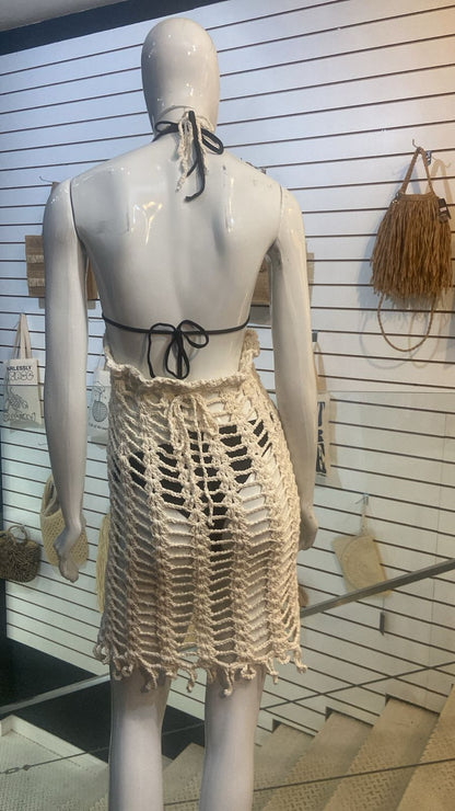 Saída de Praia Crochê Trançado – Off-White