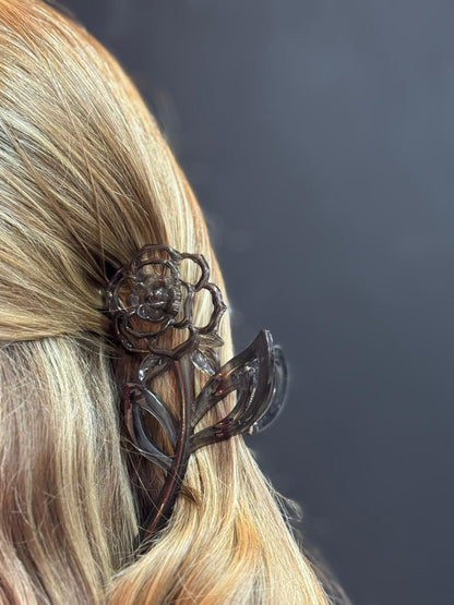 Piranha de Cabelo Flor Translúcida