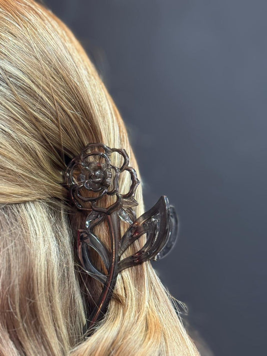 Piranha de Cabelo Flor Translúcida