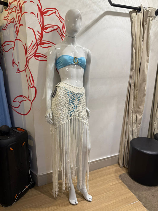 Saia Crochê com Franjas