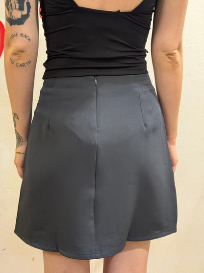 Saia de Alfaiataria Cinza Escuro