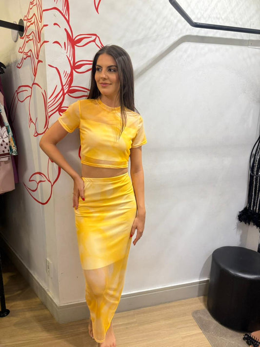Conjunto Amarelo em Tule