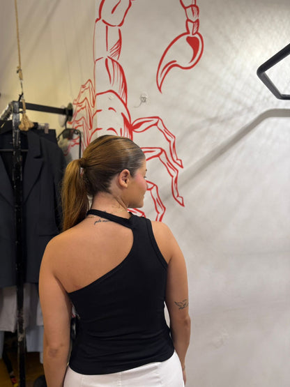 Cropped Amarração no Pescoço Preto