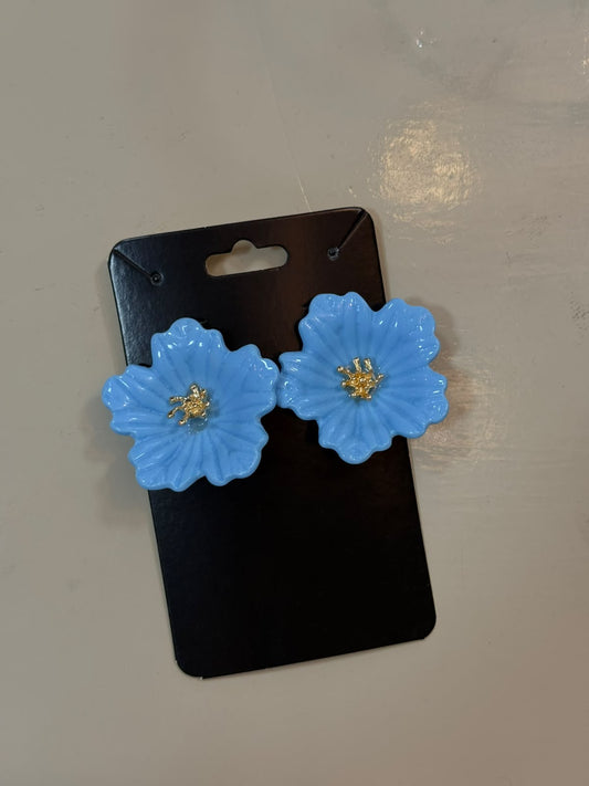 Brinco de flor Azul