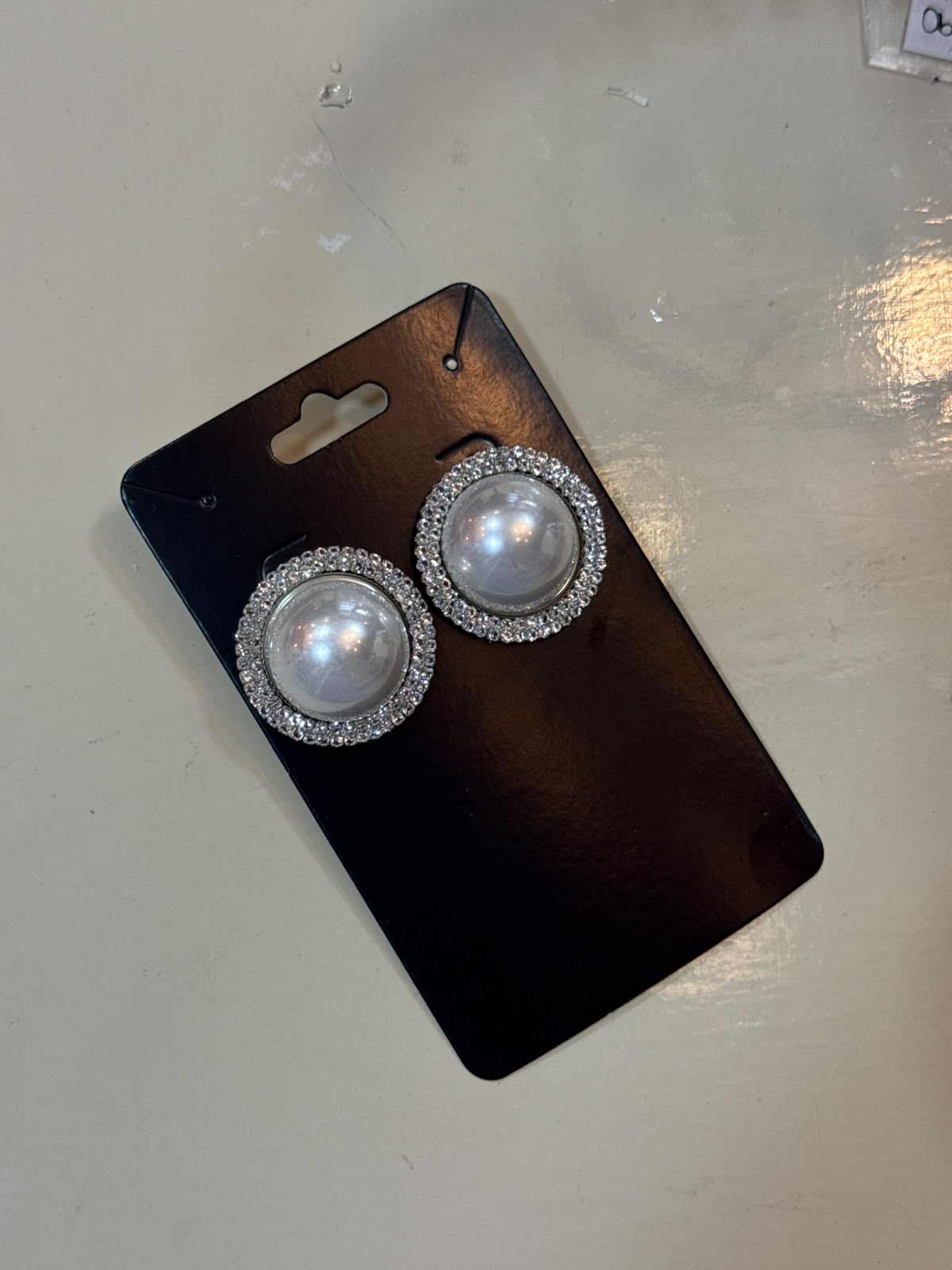 Brinco Pérola com Strass