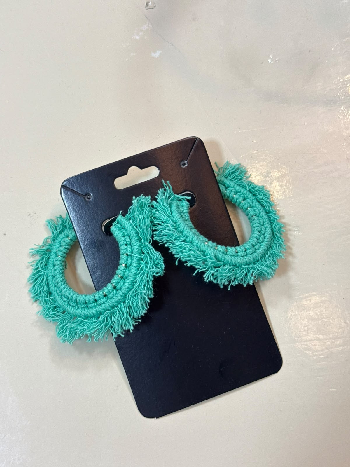 Brinco de Franja Verde Água