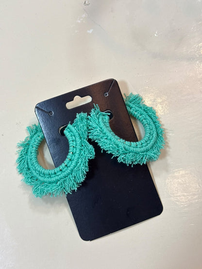 Brinco de Franja Verde Água