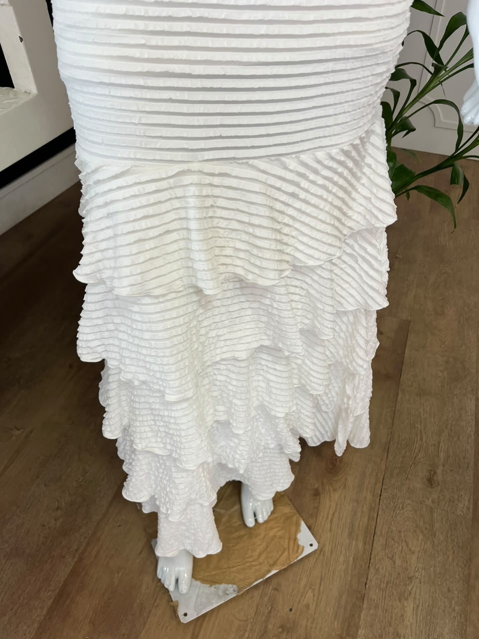 Vestido Longo Com Camadas Malha Fru-Fru