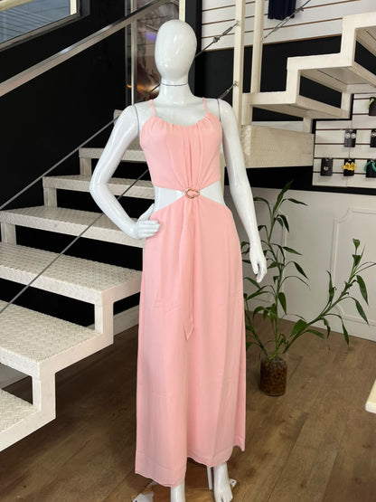 Vestido Longo Rosa Bebê