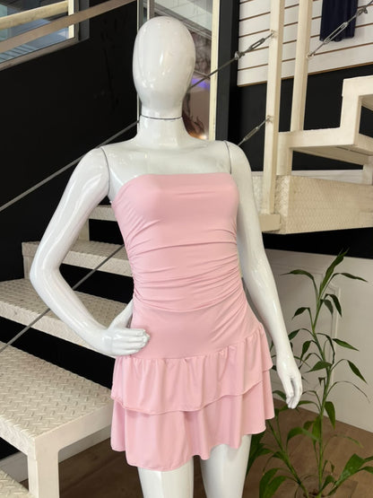 Vestido Rose com Babado