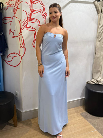 Vestido Longo Alça Removível em Alfaiataria