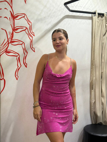 Vestido todo em strass termocolados