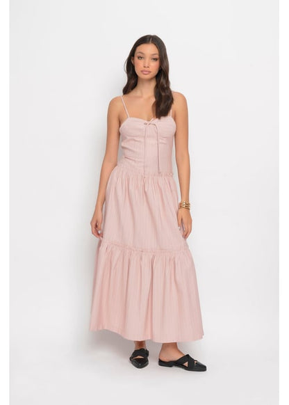 Vestido Midi Camadas Maquinetado